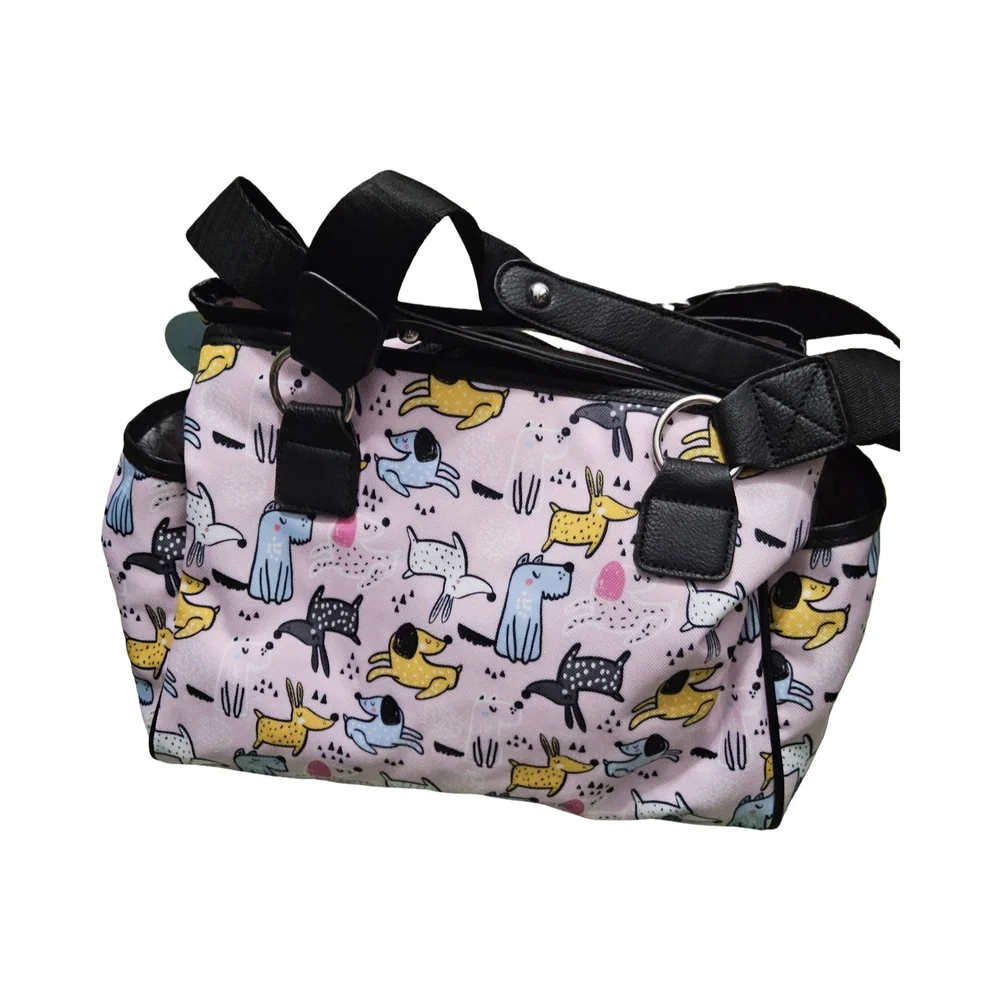 NWT Lily Bloom Multicolor Dog Print Landon Satchel